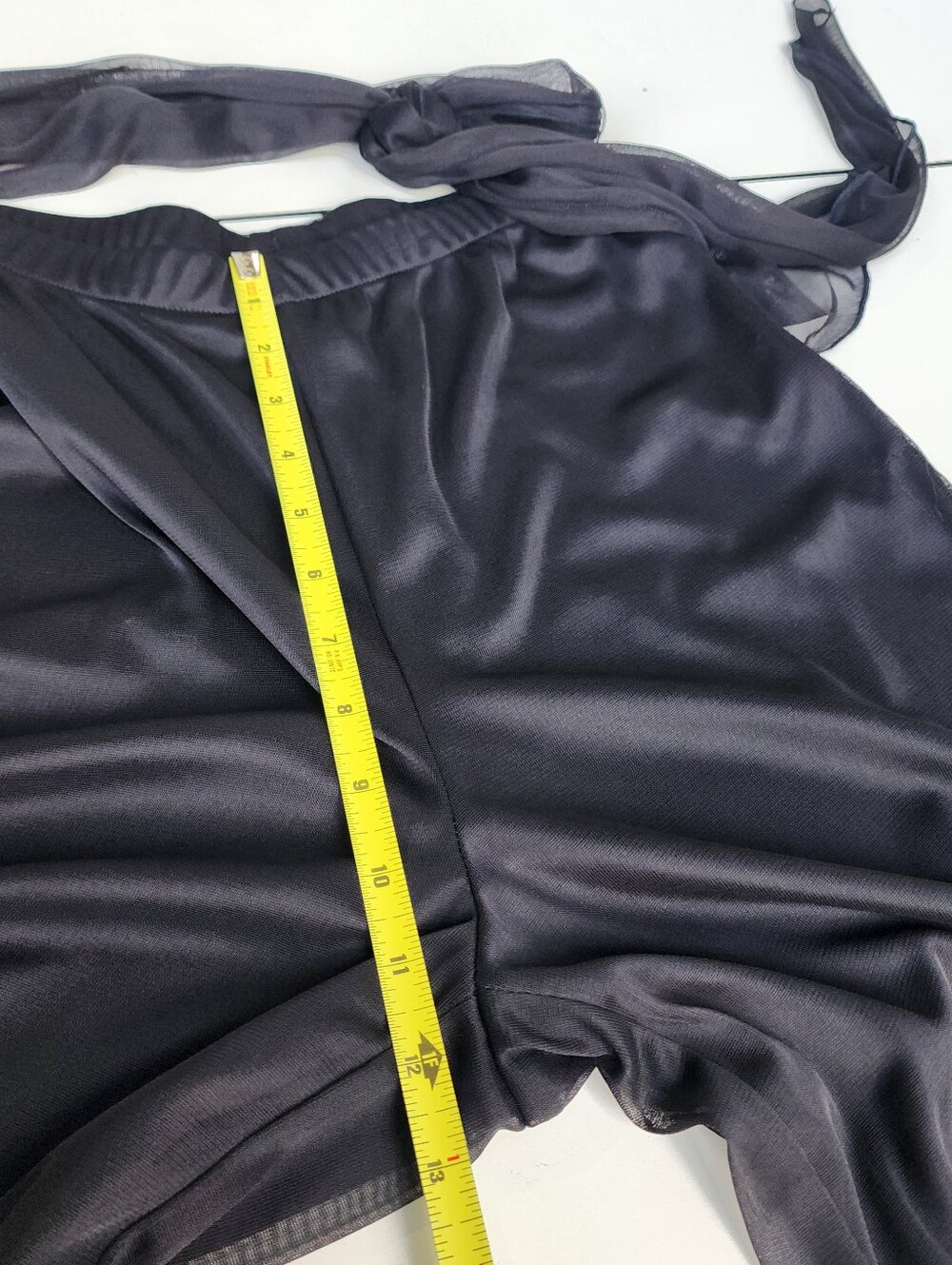 Connected Apparel Womens Black Dress Pants Wide Mesh Lined Tie Belt Sz LJ8 - Picture 11 of 12